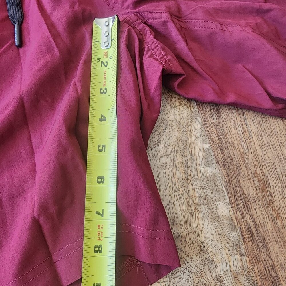 Dixxon Shorts Mens Small Maroon The Brad Lined Athletic Drawstring Zip Pocket - Picture 12 of 13